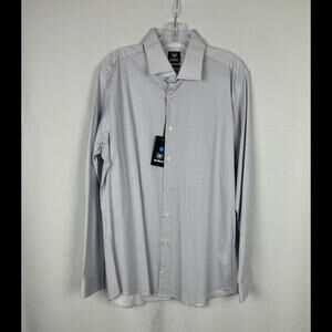 Strellson 11 Santos Slim Fit Geometric Dress Shirt White Size 42, 16.5